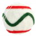 Χριστουγεννιάτικη Μπάλα Λευκή, με Κόκκινα και Πράσινα Σχέδια (8cm)
